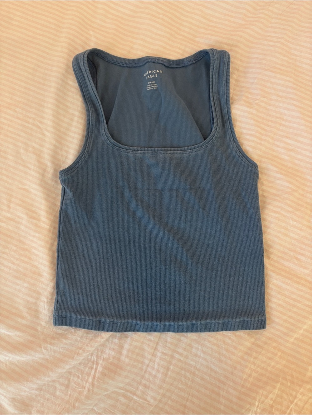 🍎 American Eagle Outfitters Women's Slate Blue Ribbed Tank